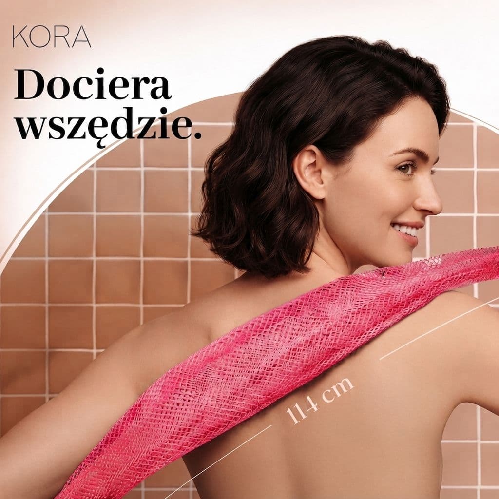 KORA - Siatka do Naturalnego Oczyszczania Ciała i Pleców 114x13cm (1+1 Gratis)