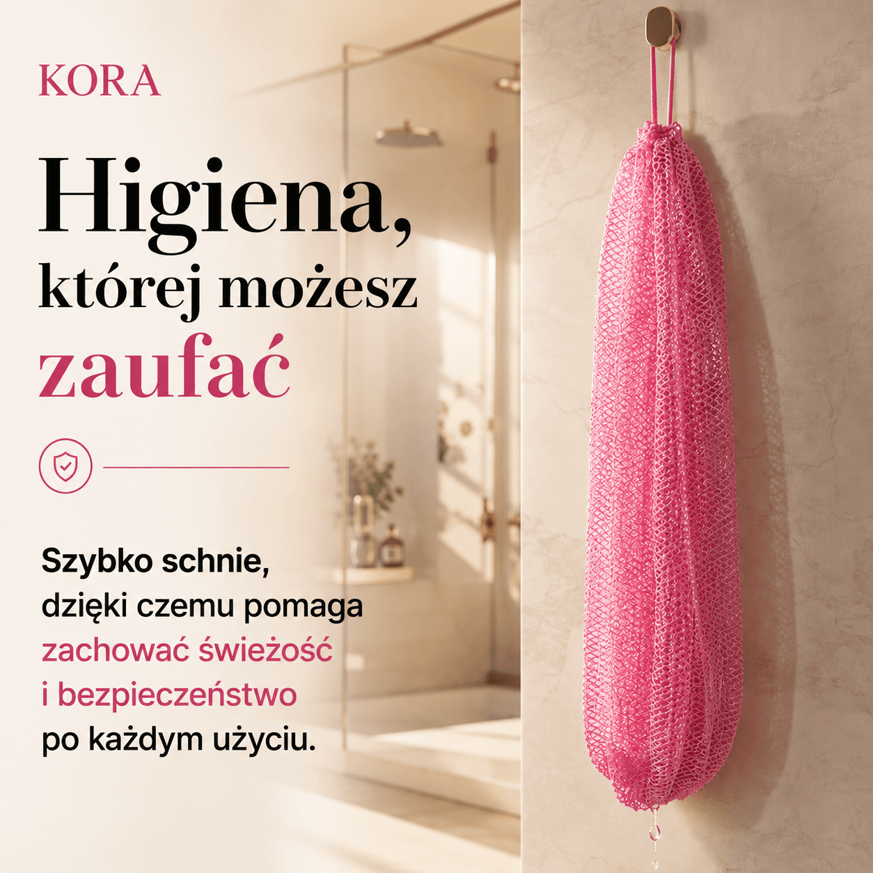 KORA - Siatka do Naturalnego Oczyszczania Ciała i Pleców 114x13cm (1+1 Gratis)